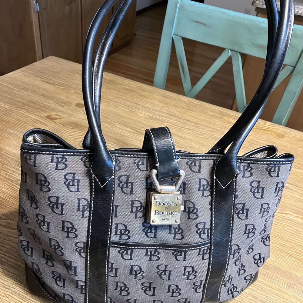 Dooney & Bourke Gray and Black Tote Bag